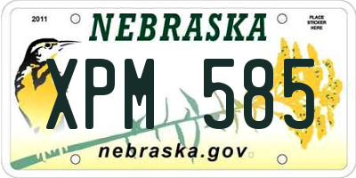 NE license plate XPM585