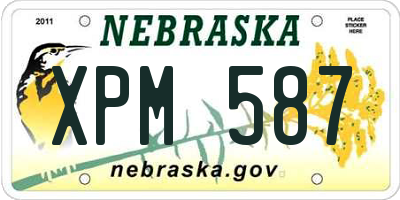 NE license plate XPM587