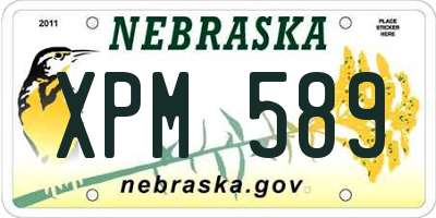 NE license plate XPM589