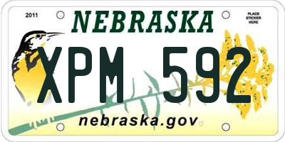 NE license plate XPM592