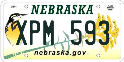 NE license plate XPM593
