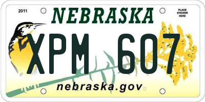 NE license plate XPM607