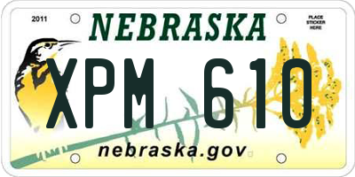 NE license plate XPM610