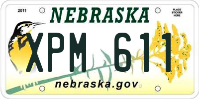 NE license plate XPM611