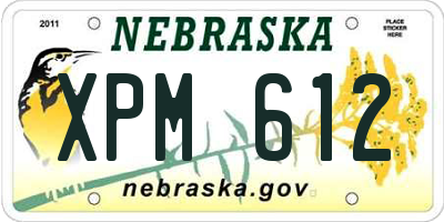 NE license plate XPM612