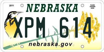 NE license plate XPM614
