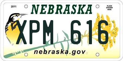 NE license plate XPM616