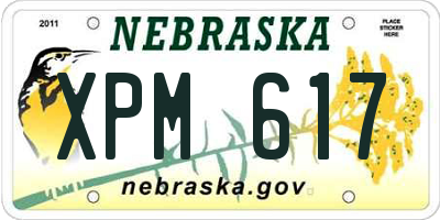 NE license plate XPM617
