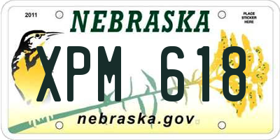 NE license plate XPM618