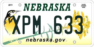 NE license plate XPM633