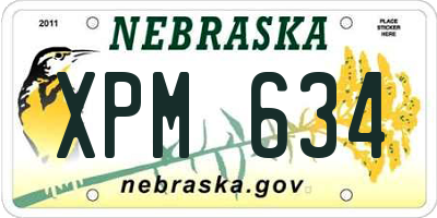 NE license plate XPM634