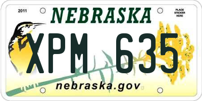 NE license plate XPM635