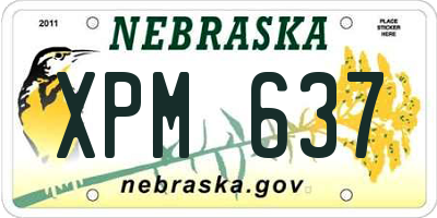 NE license plate XPM637