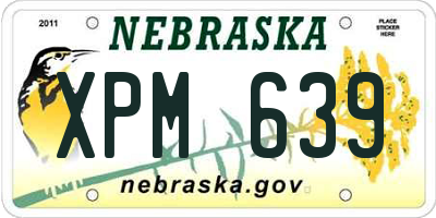 NE license plate XPM639
