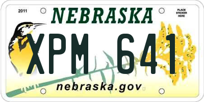 NE license plate XPM641