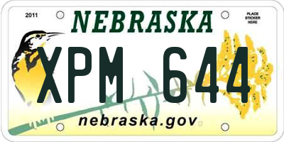 NE license plate XPM644