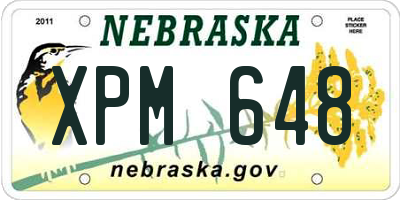 NE license plate XPM648