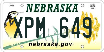 NE license plate XPM649