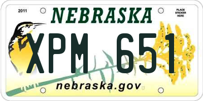 NE license plate XPM651