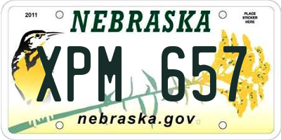 NE license plate XPM657