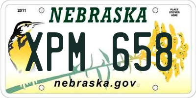 NE license plate XPM658