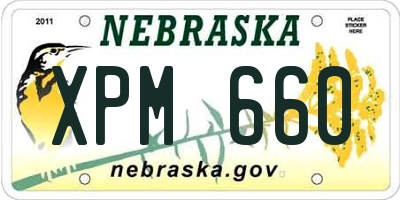 NE license plate XPM660