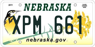 NE license plate XPM661