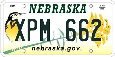 NE license plate XPM662