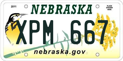 NE license plate XPM667