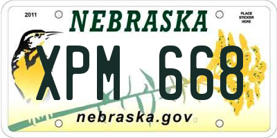 NE license plate XPM668