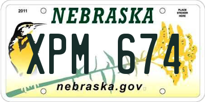 NE license plate XPM674