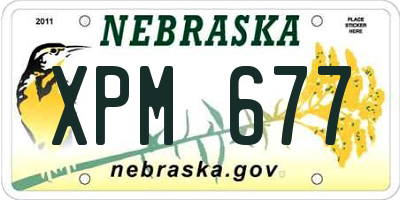 NE license plate XPM677