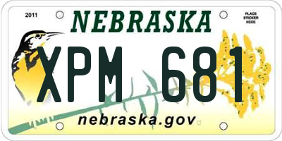 NE license plate XPM681