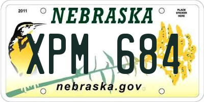 NE license plate XPM684