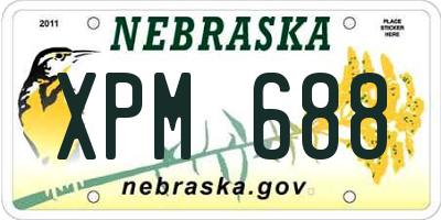 NE license plate XPM688