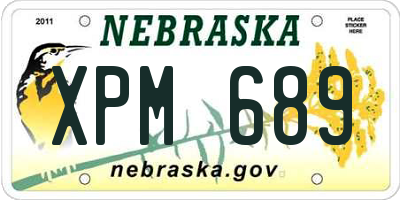 NE license plate XPM689