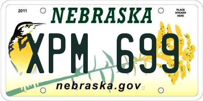 NE license plate XPM699