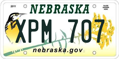 NE license plate XPM707
