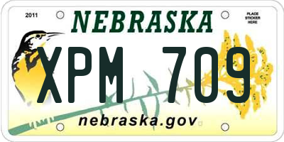 NE license plate XPM709