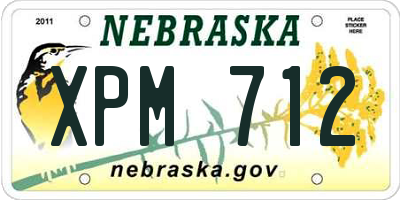 NE license plate XPM712