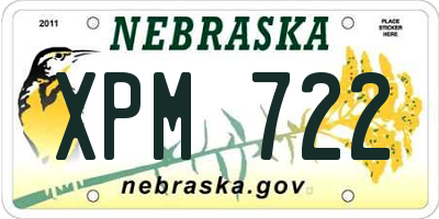 NE license plate XPM722