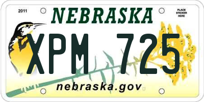 NE license plate XPM725