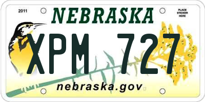 NE license plate XPM727