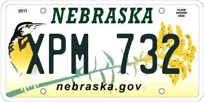 NE license plate XPM732