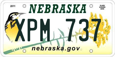 NE license plate XPM737
