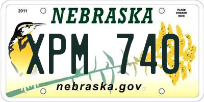NE license plate XPM740