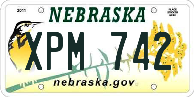 NE license plate XPM742