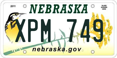 NE license plate XPM749