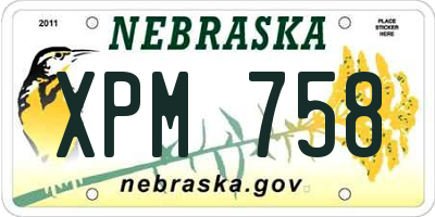 NE license plate XPM758