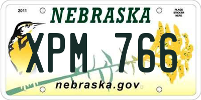 NE license plate XPM766